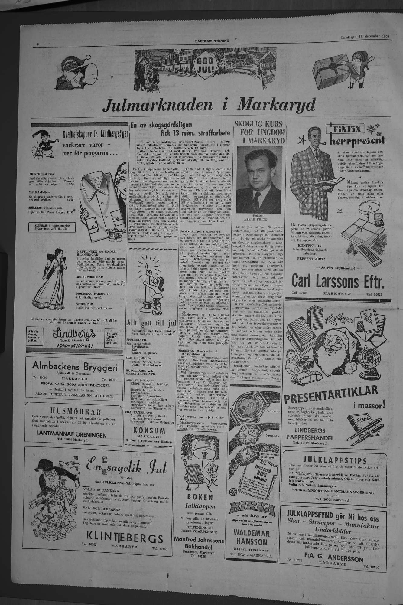 Laholms Tidning Onsdag 14 december 1955, sida 4