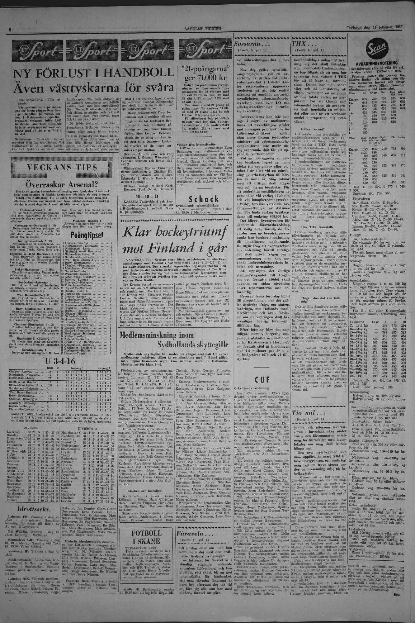 Laholms Tidning Tisdag 15 februari 1966, sida 6