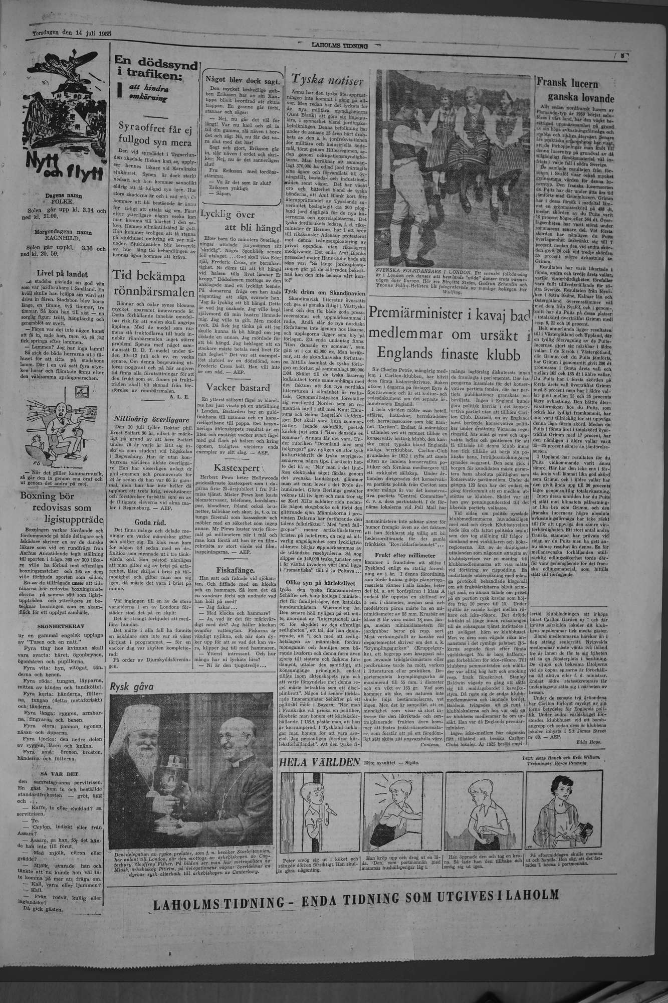 Laholms Tidning Torsdag 14 juli 1955, sida 5