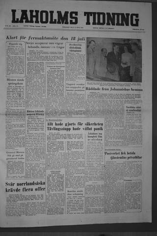 Förstasidan, Tisdag 14 juni 1955