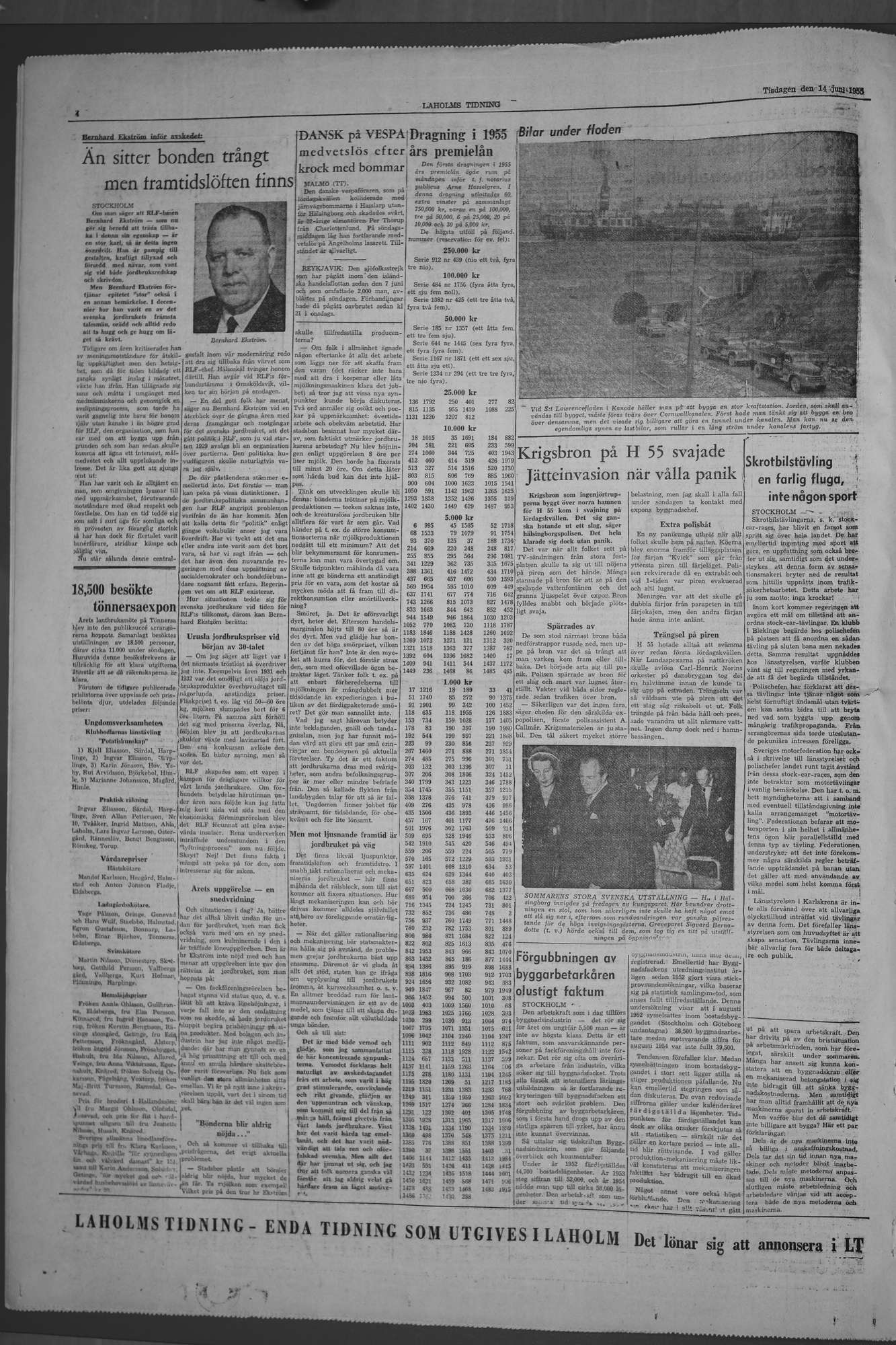 Laholms Tidning Tisdag 14 juni 1955, sida 4