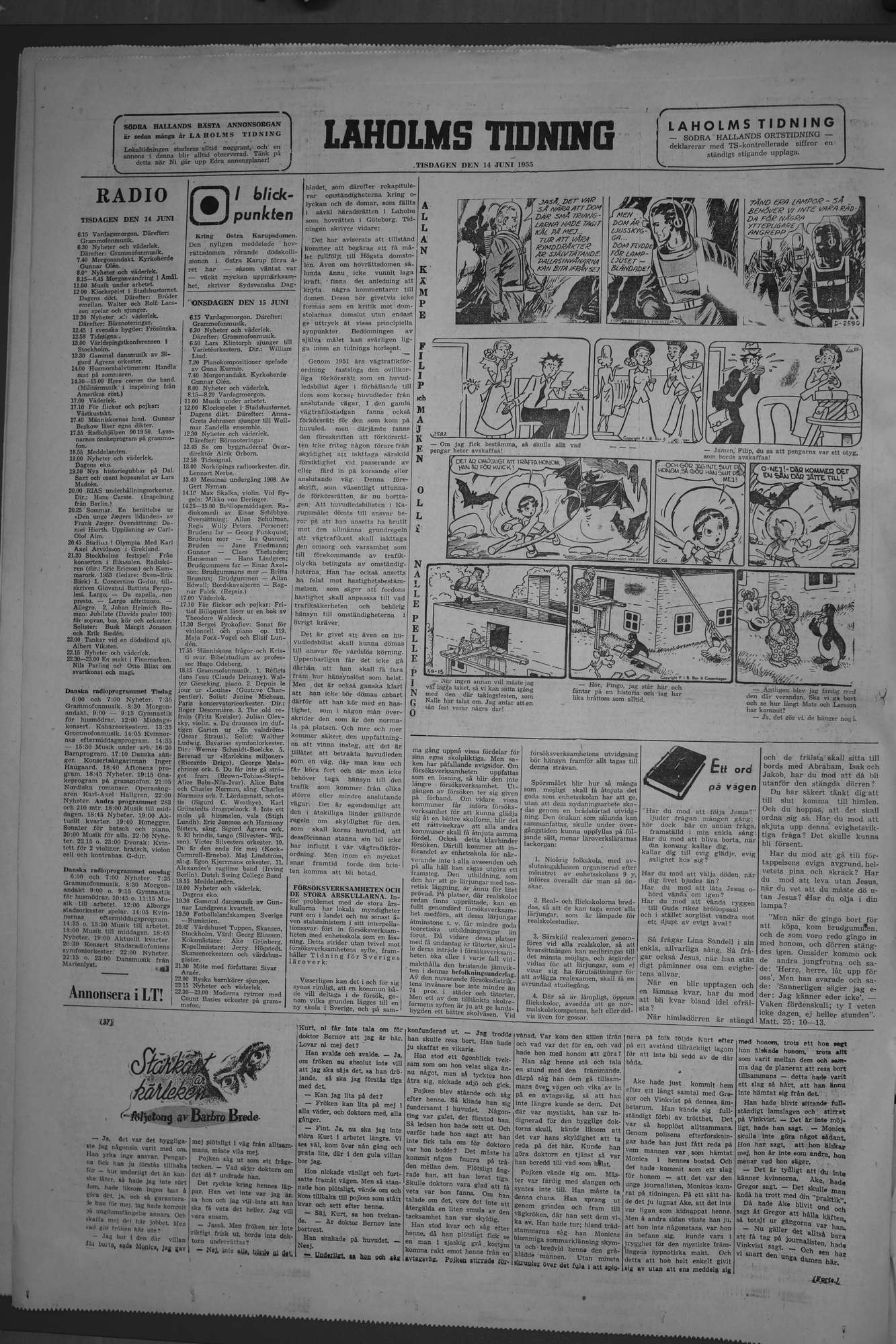 Laholms Tidning Tisdag 14 juni 1955, sida 6