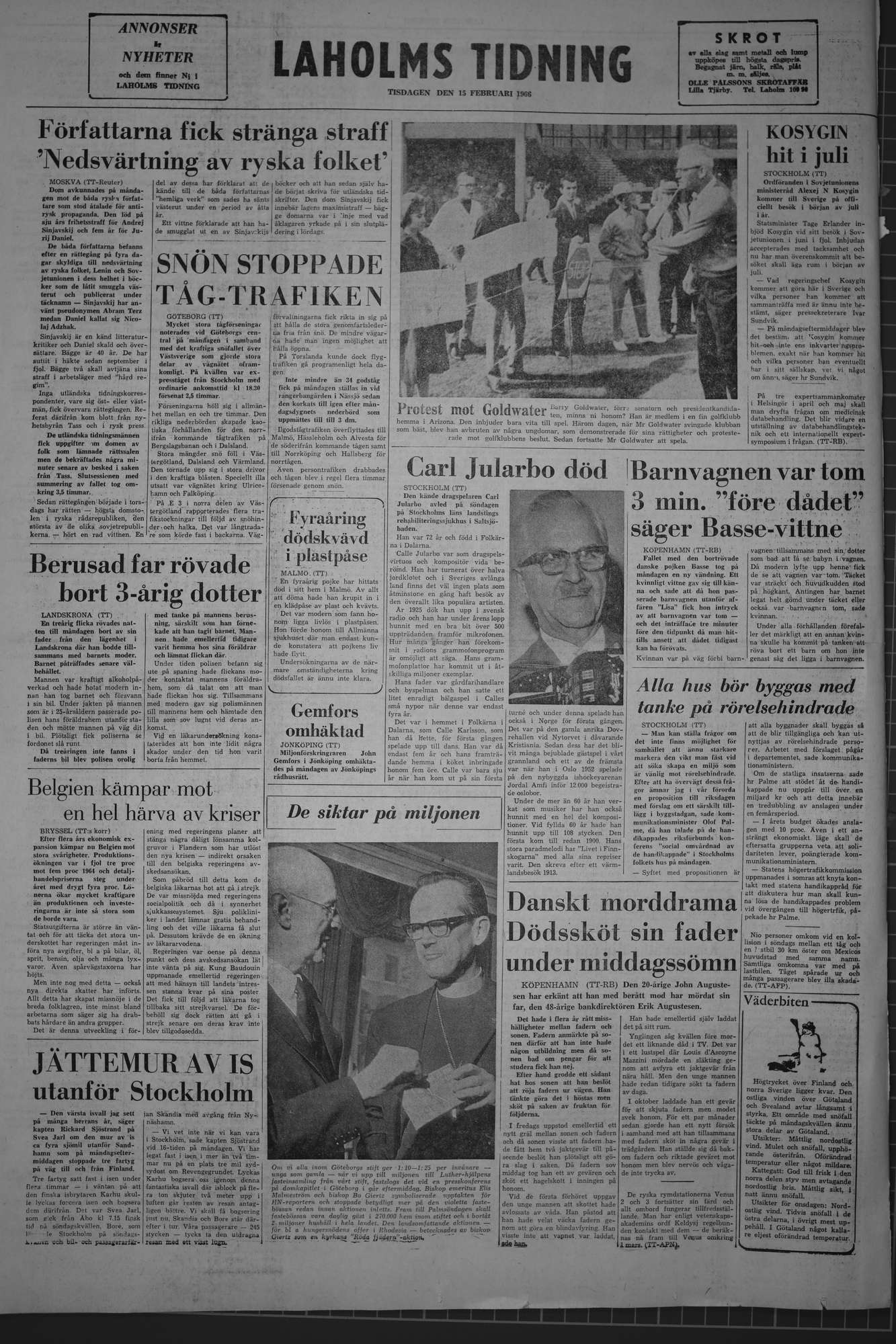 Laholms Tidning Tisdag 15 februari 1966, sida 8