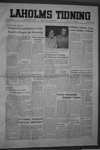 Förstasidan, Fredag 14 oktober 1955
