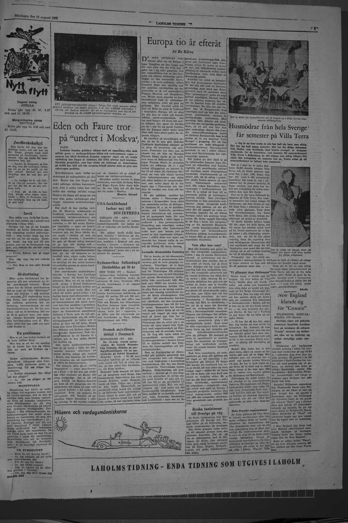 Laholms Tidning Måndag 15 augusti 1955, sida 7