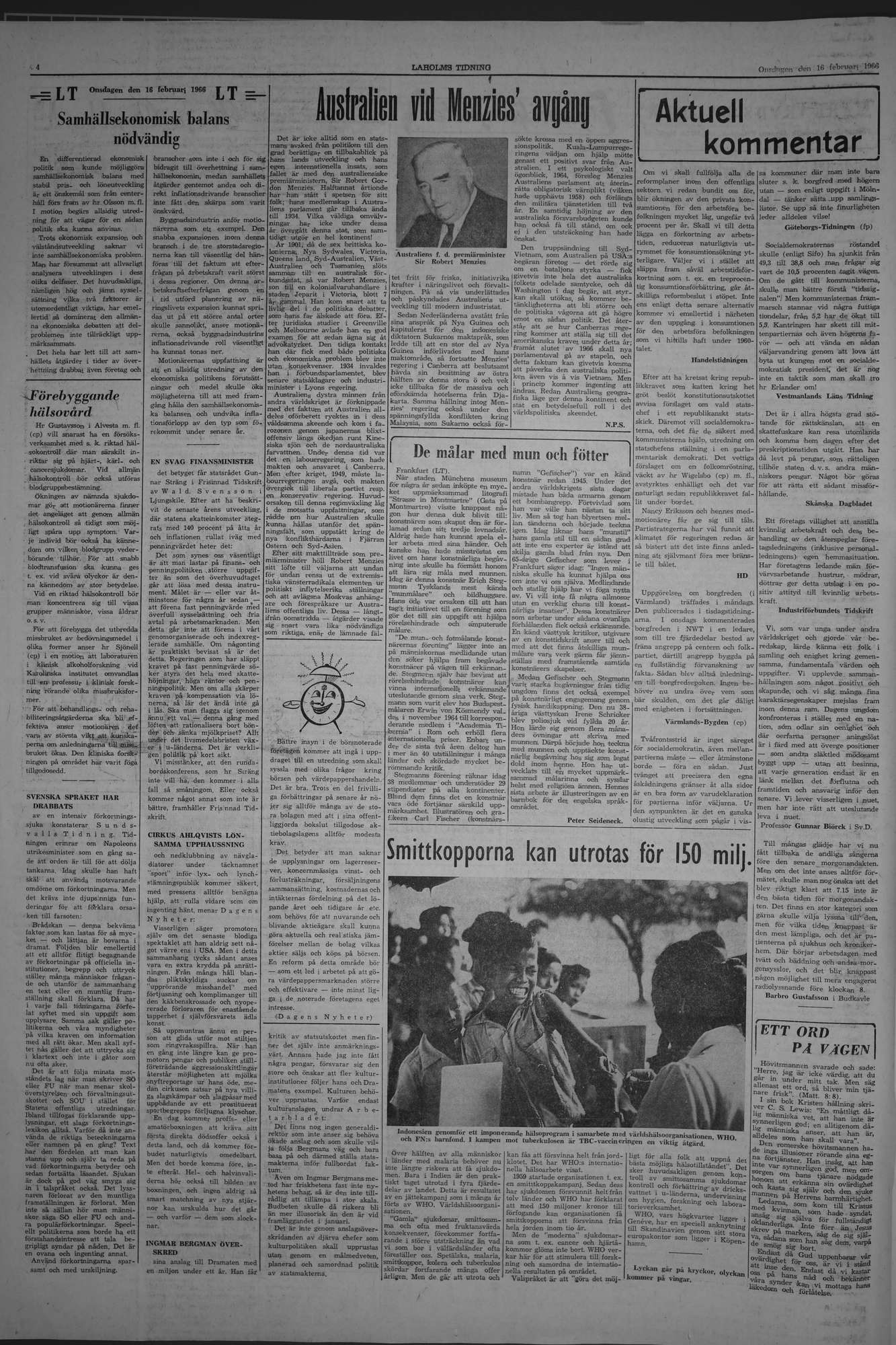 Laholms Tidning Onsdag 16 februari 1966, sida 4