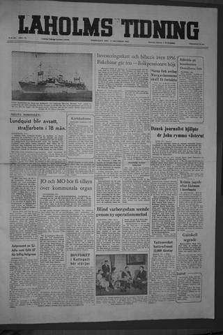 Förstasidan, Torsdag 15 december 1955