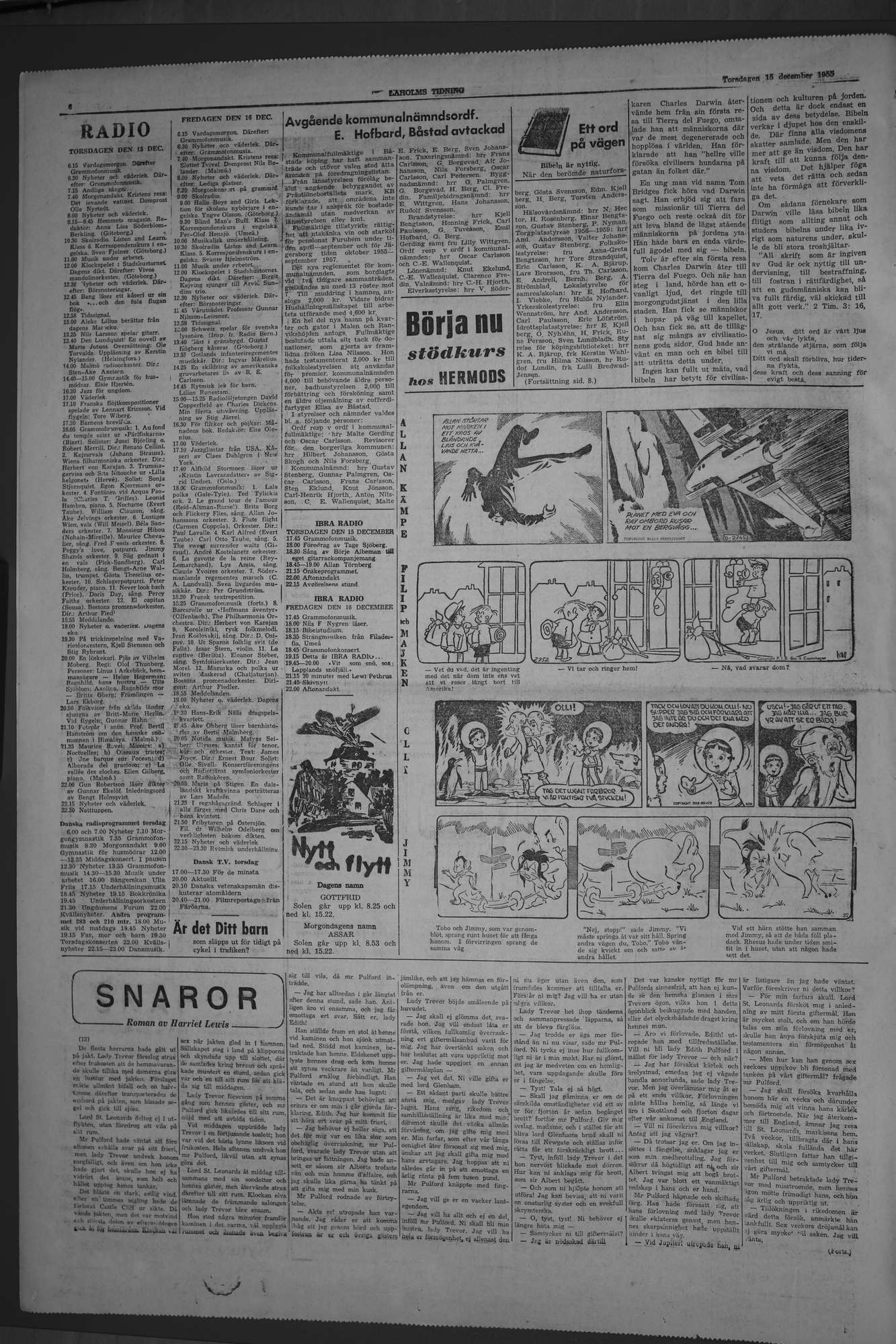Laholms Tidning Torsdag 15 december 1955, sida 6