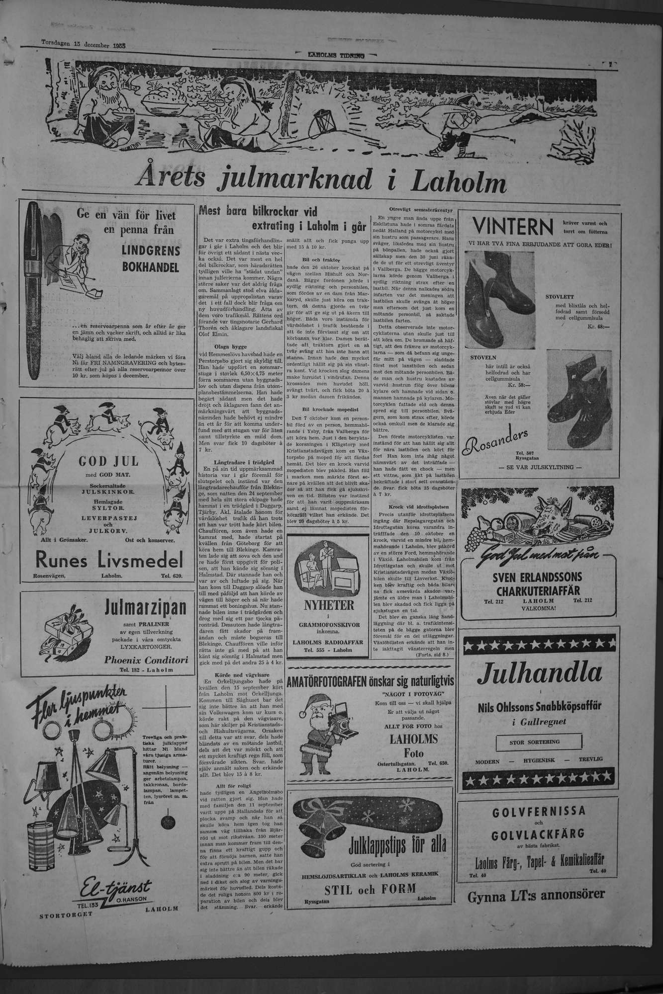 Laholms Tidning Torsdag 15 december 1955, sida 7