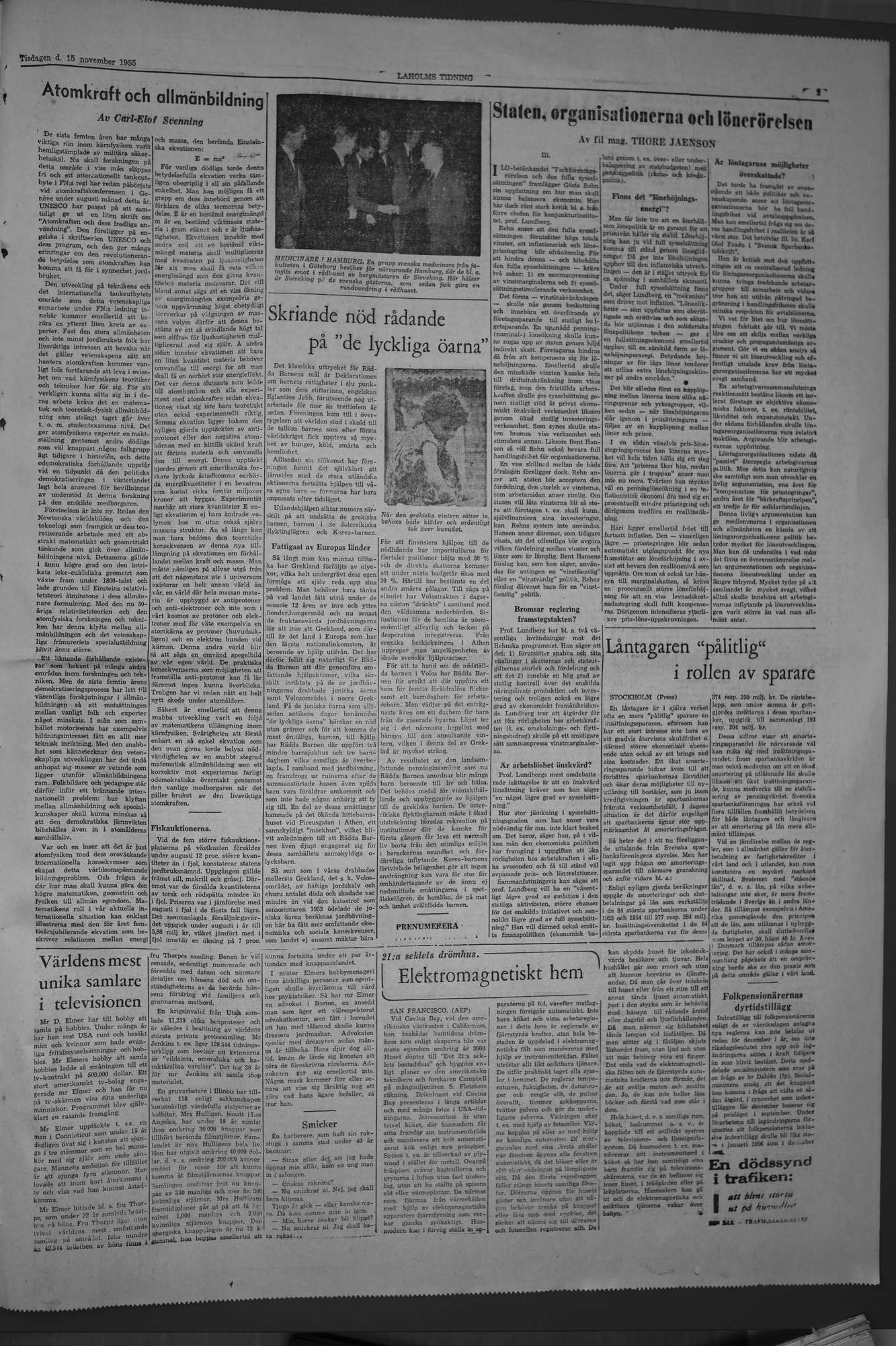 Laholms Tidning Tisdag 15 november 1955, sida 7
