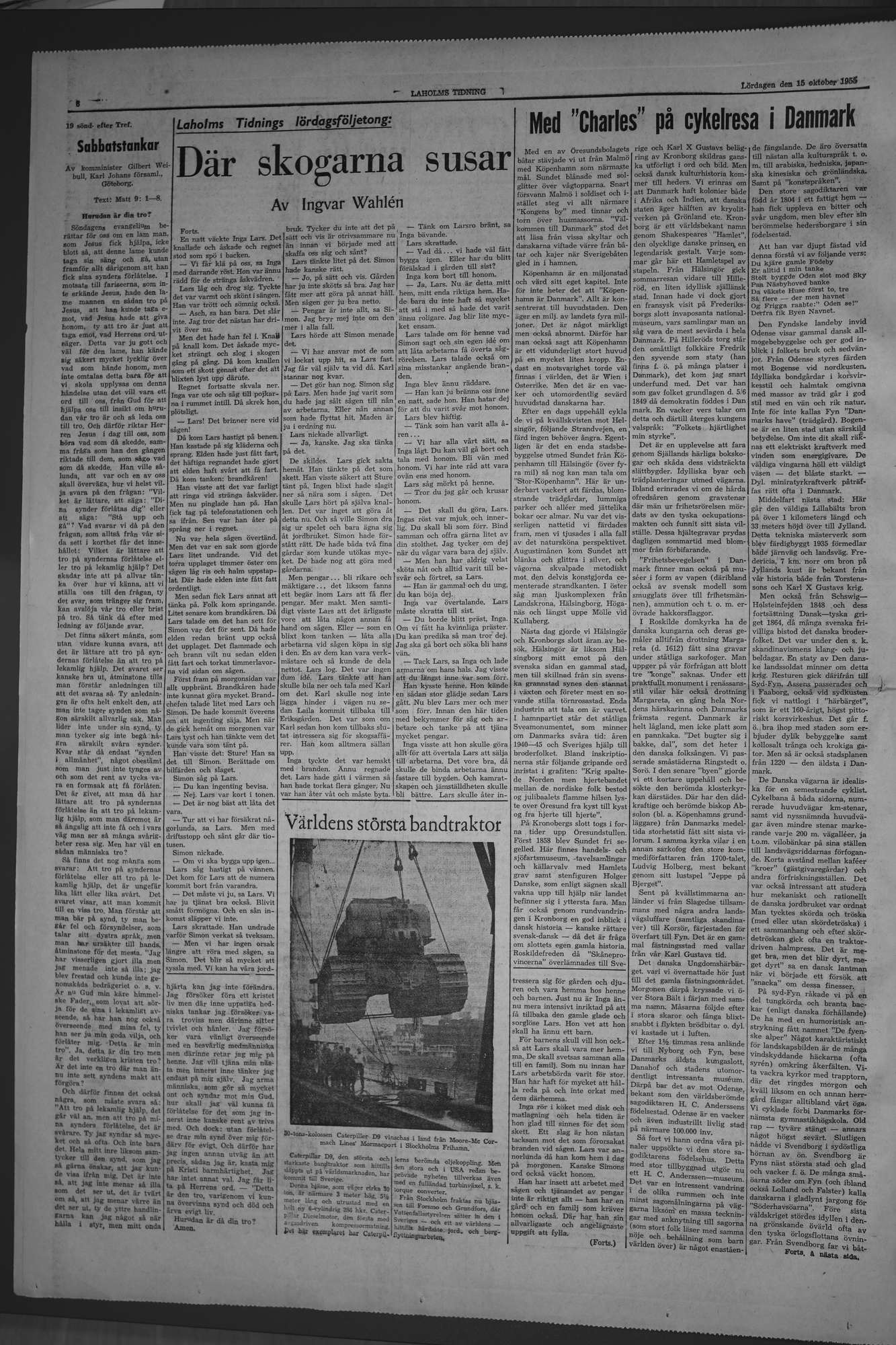 Laholms Tidning Lördag 15 oktober 1955, sida 6