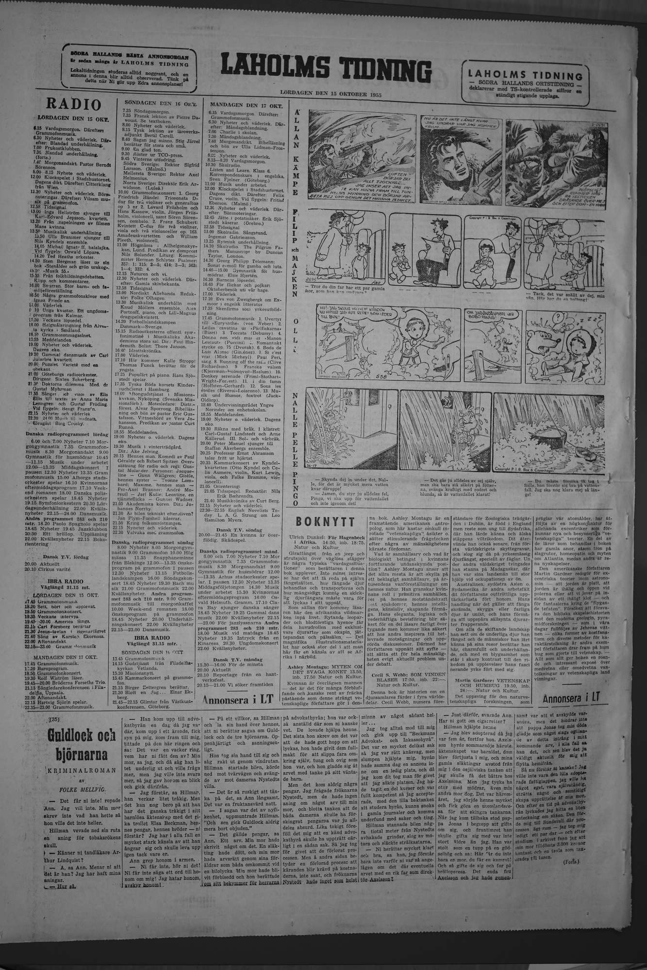 Laholms Tidning Lördag 15 oktober 1955, sida 8