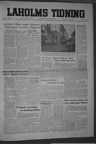 Förstasidan, Torsdag 15 september 1955
