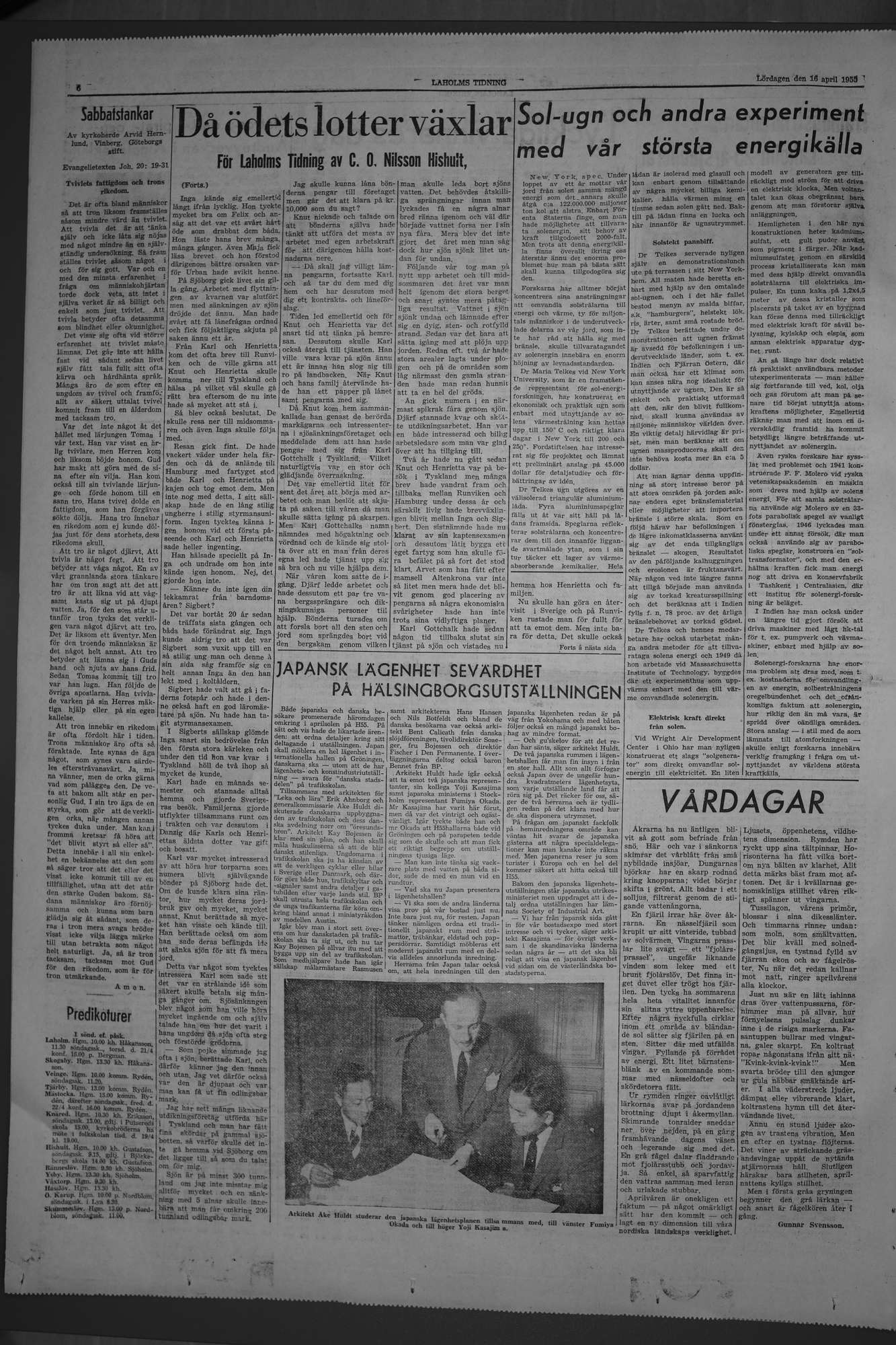 Laholms Tidning Lördag 16 april 1955, sida 6