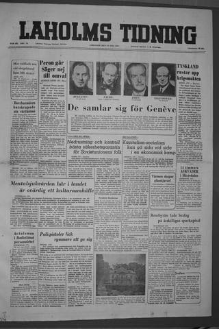 Förstasidan, Lördag 16 juli 1955