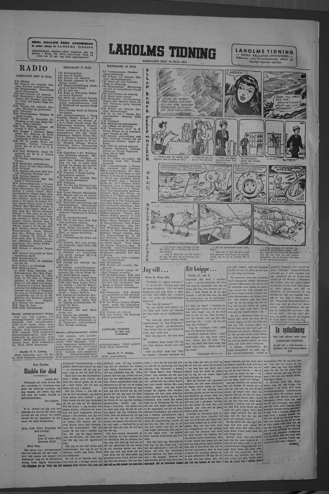 Laholms Tidning Lördag 16 juli 1955, sida 8