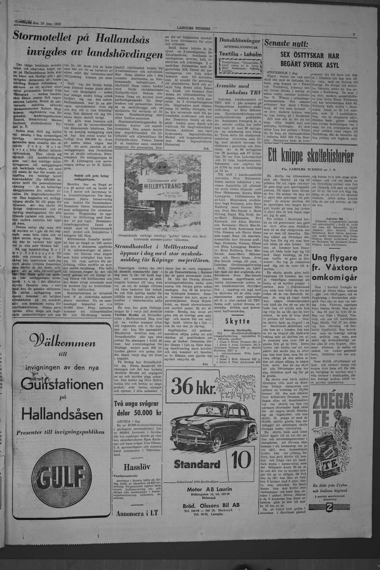 Laholms Tidning Torsdag 16 juni 1955, sida 3