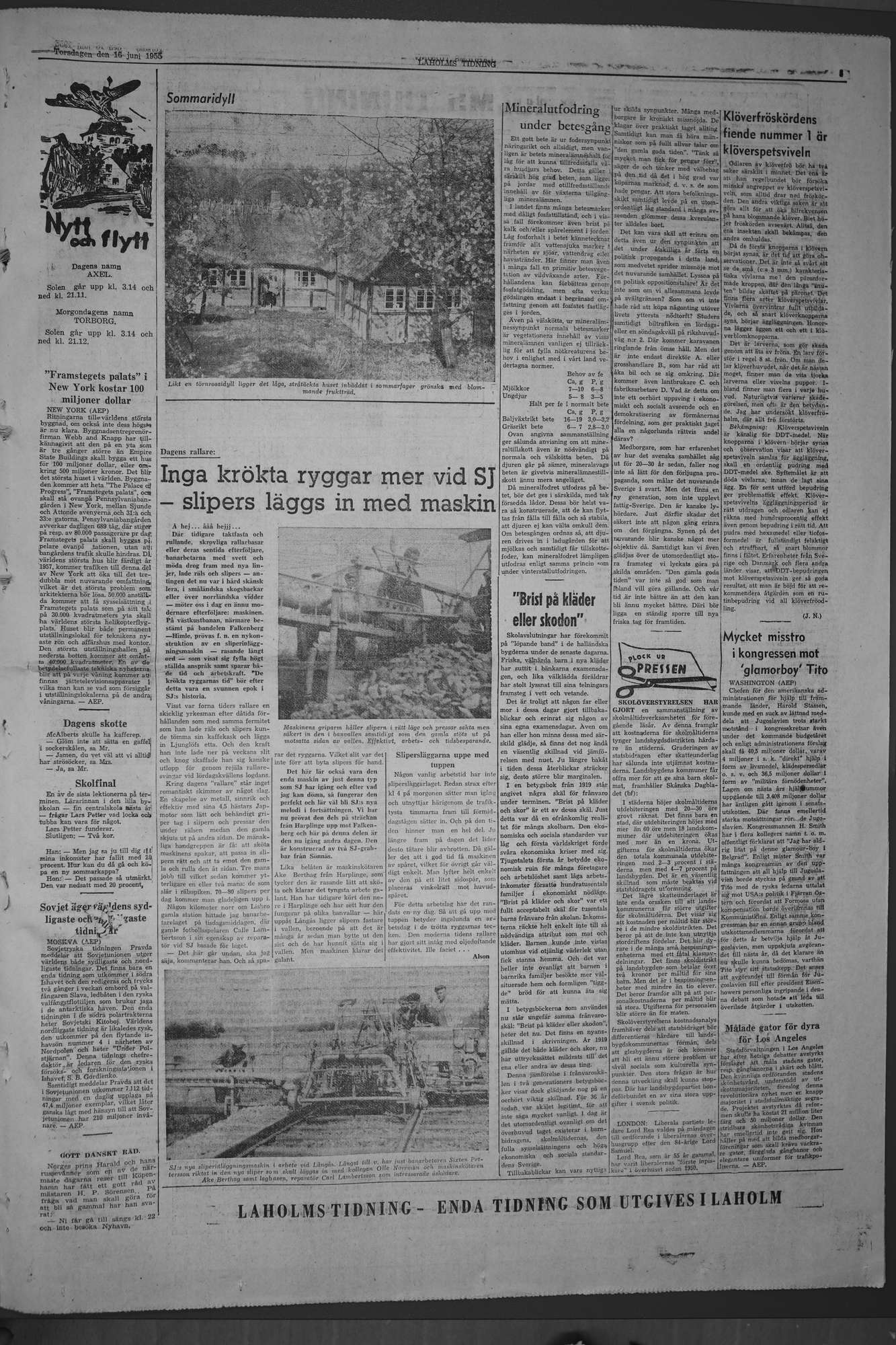 Laholms Tidning Torsdag 16 juni 1955, sida 5