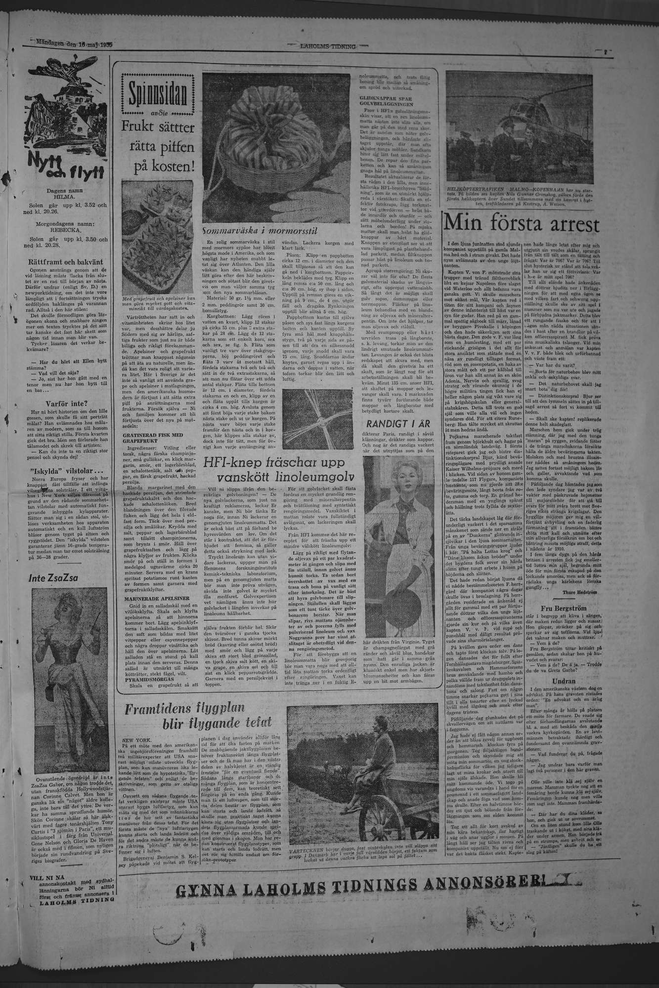 Laholms Tidning Måndag 16 maj 1955, sida 7