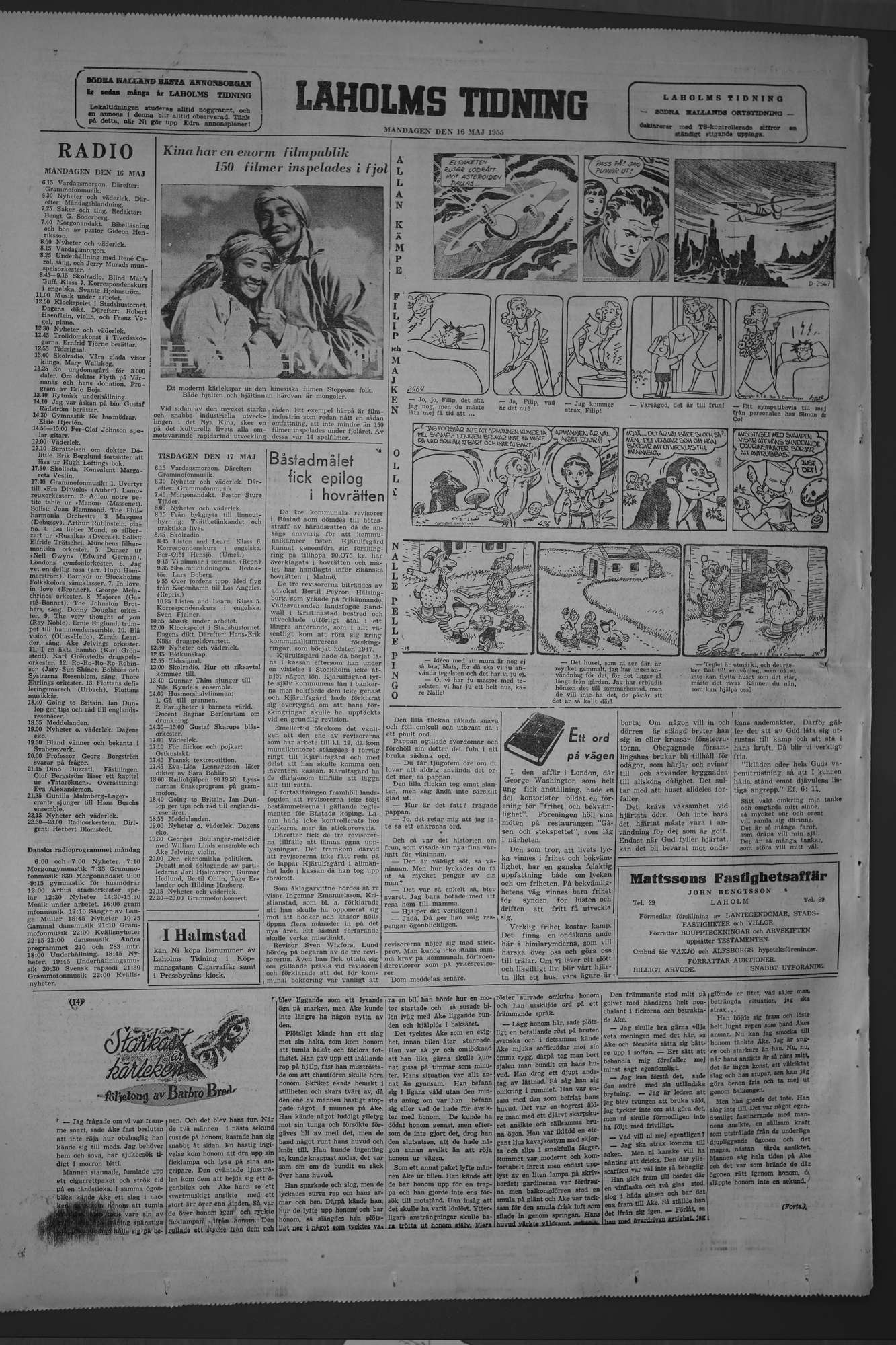 Laholms Tidning Måndag 16 maj 1955, sida 8
