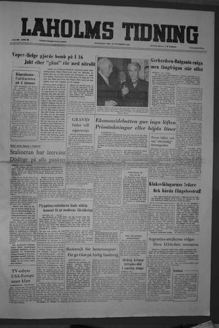 Förstasidan, Onsdag 16 november 1955