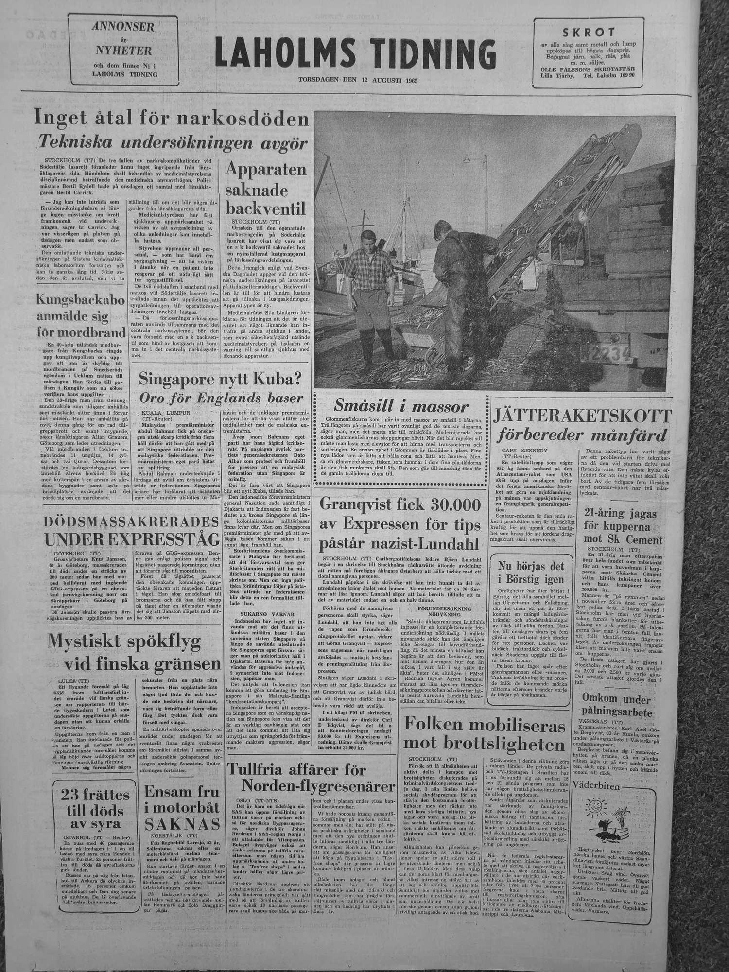 Laholms Tidning Torsdag 12 augusti 1965, sida 8