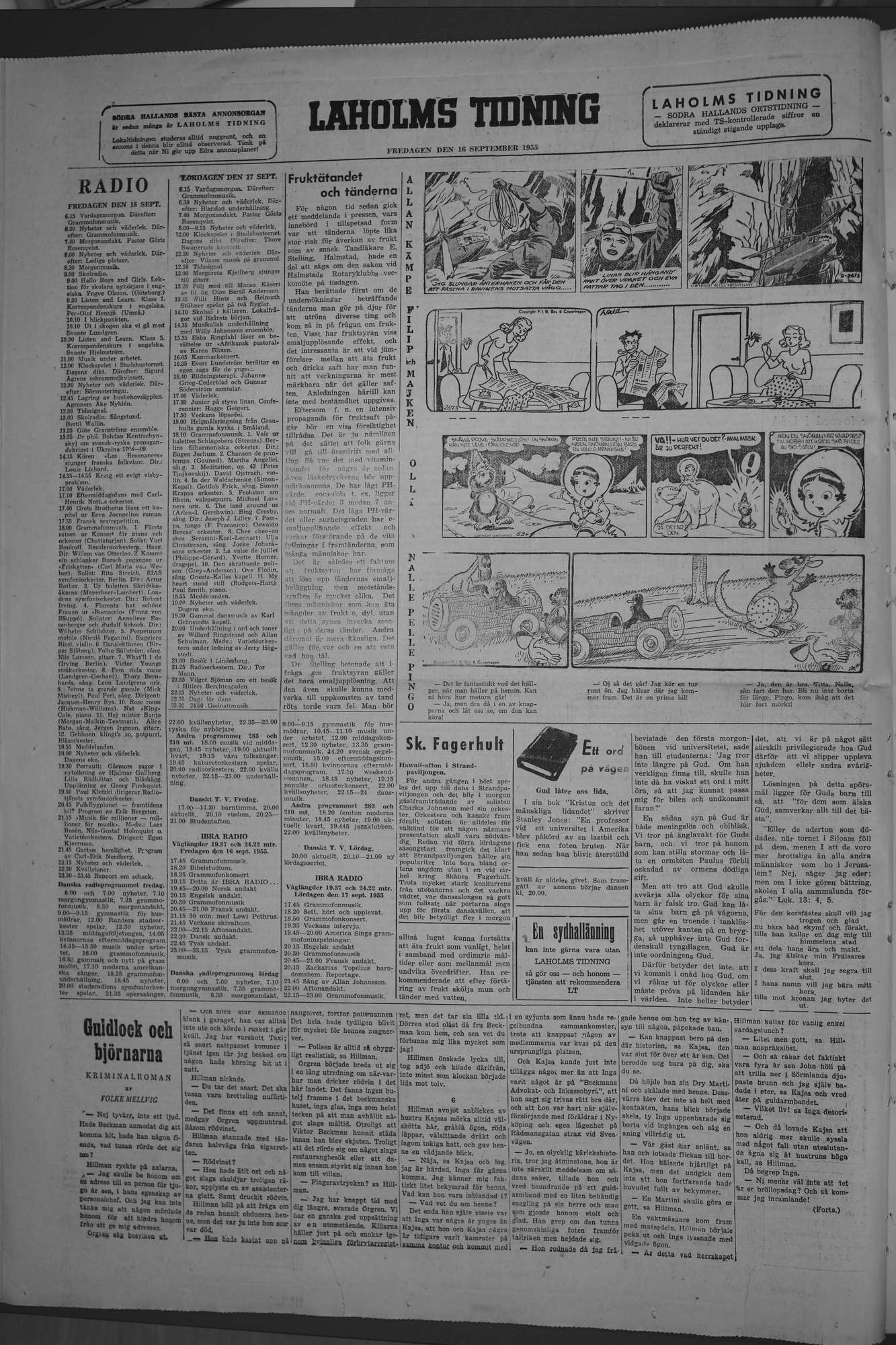 Laholms Tidning Fredag 16 september 1955, sida 8