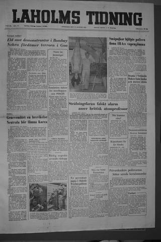 Förstasidan, Onsdag 17 augusti 1955