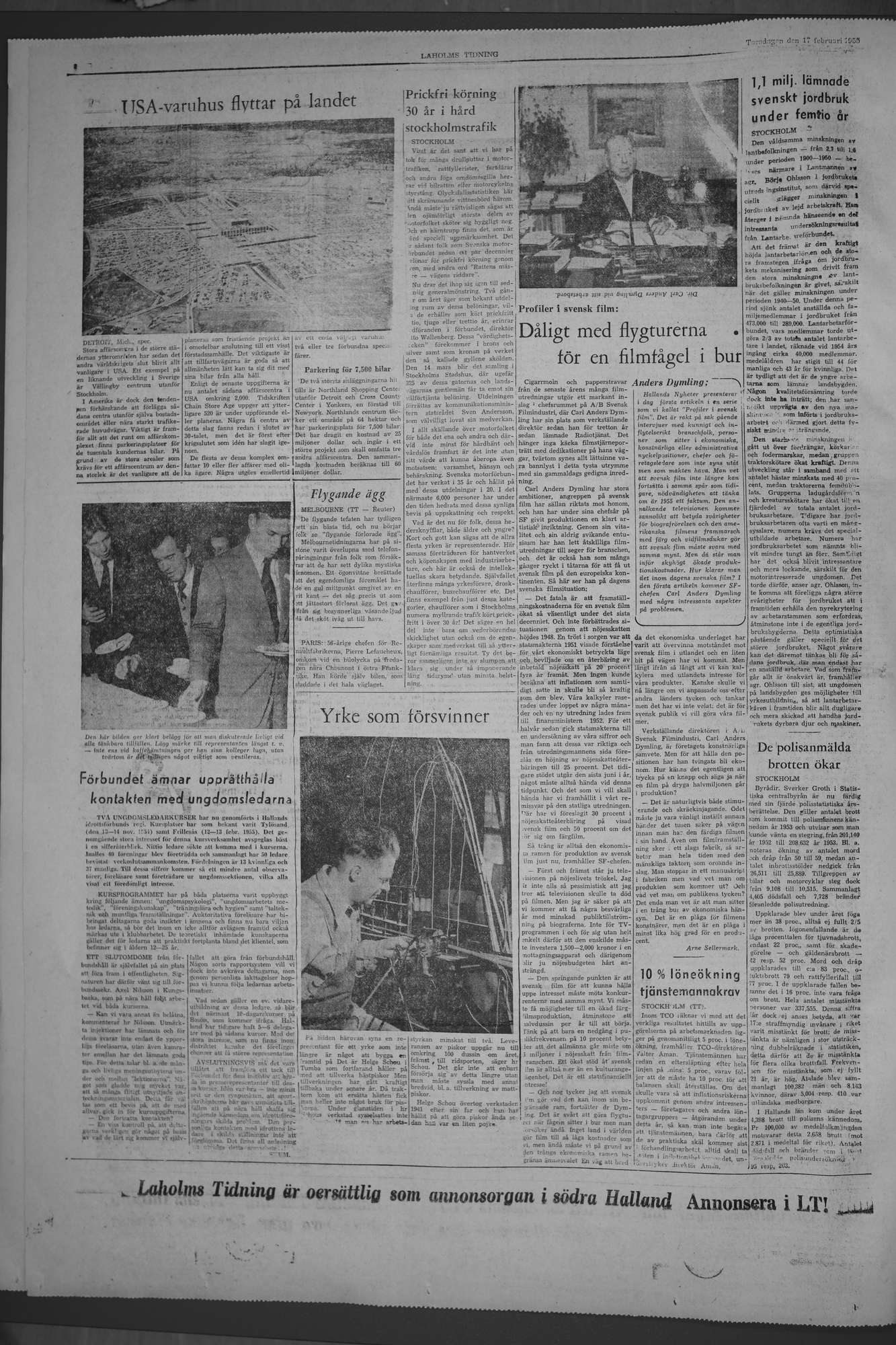 Laholms Tidning Torsdag 17 februari 1955, sida 6