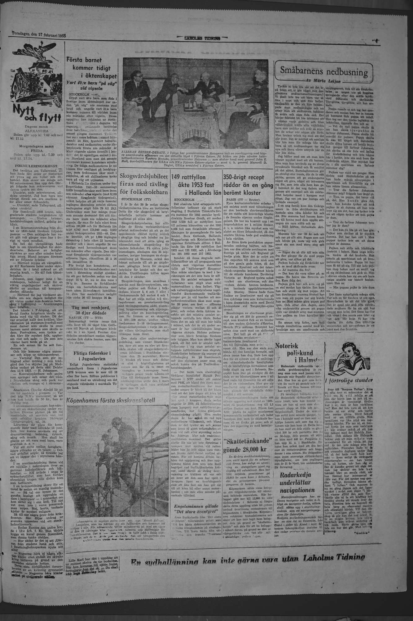 Laholms Tidning Torsdag 17 februari 1955, sida 7
