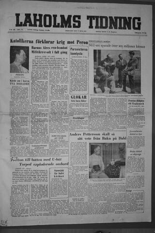 Förstasidan, Fredag 17 juni 1955