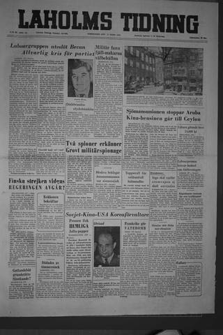 Förstasidan, Torsdag 17 mars 1955