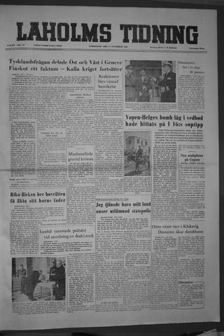 Förstasidan, Torsdag 17 november 1955