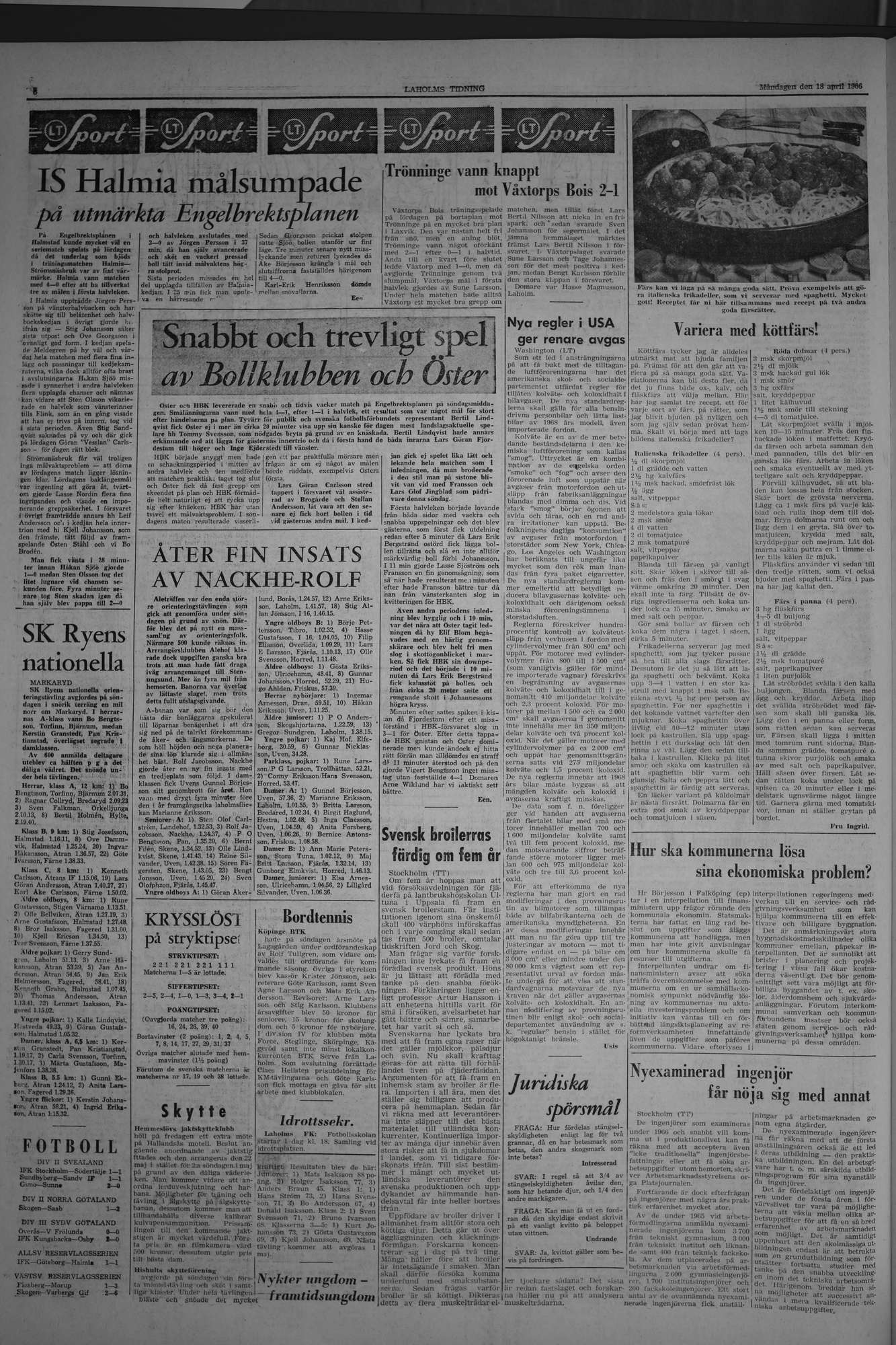 Laholms Tidning Måndag 18 april 1966, sida 6