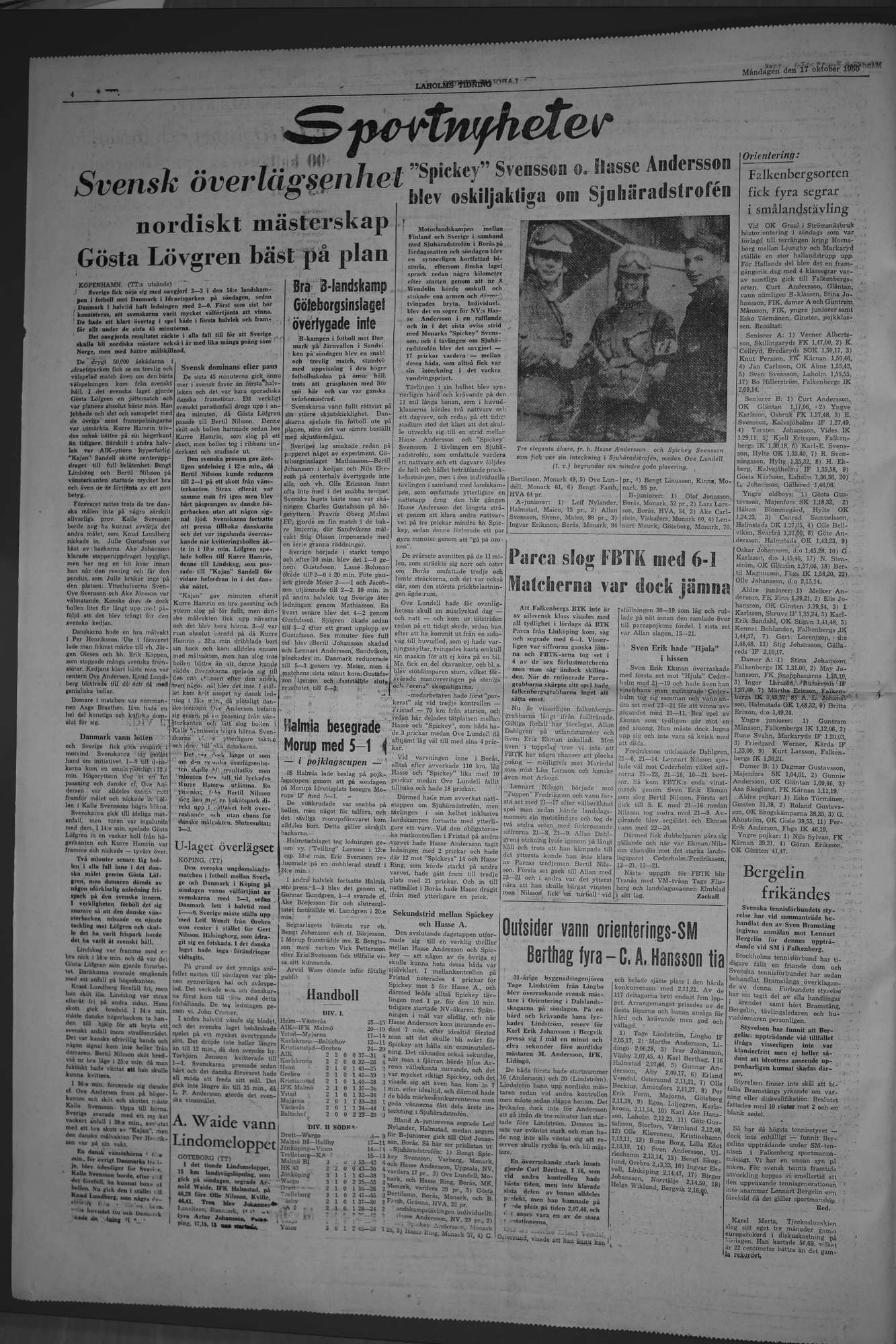 Laholms Tidning Måndag 17 oktober 1955, sida 4