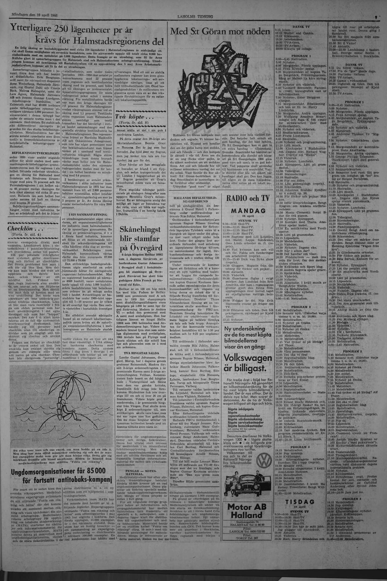 Laholms Tidning Måndag 18 april 1966, sida 7