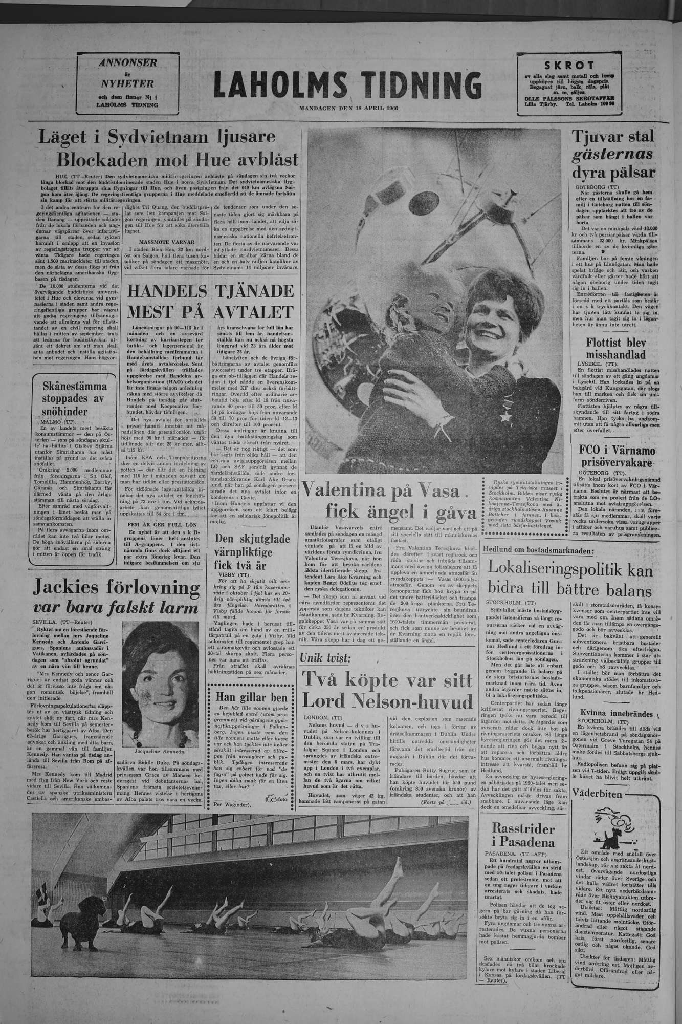 Laholms Tidning Måndag 18 april 1966, sida 8