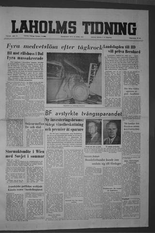 Förstasidan, Måndag 18 april 1955