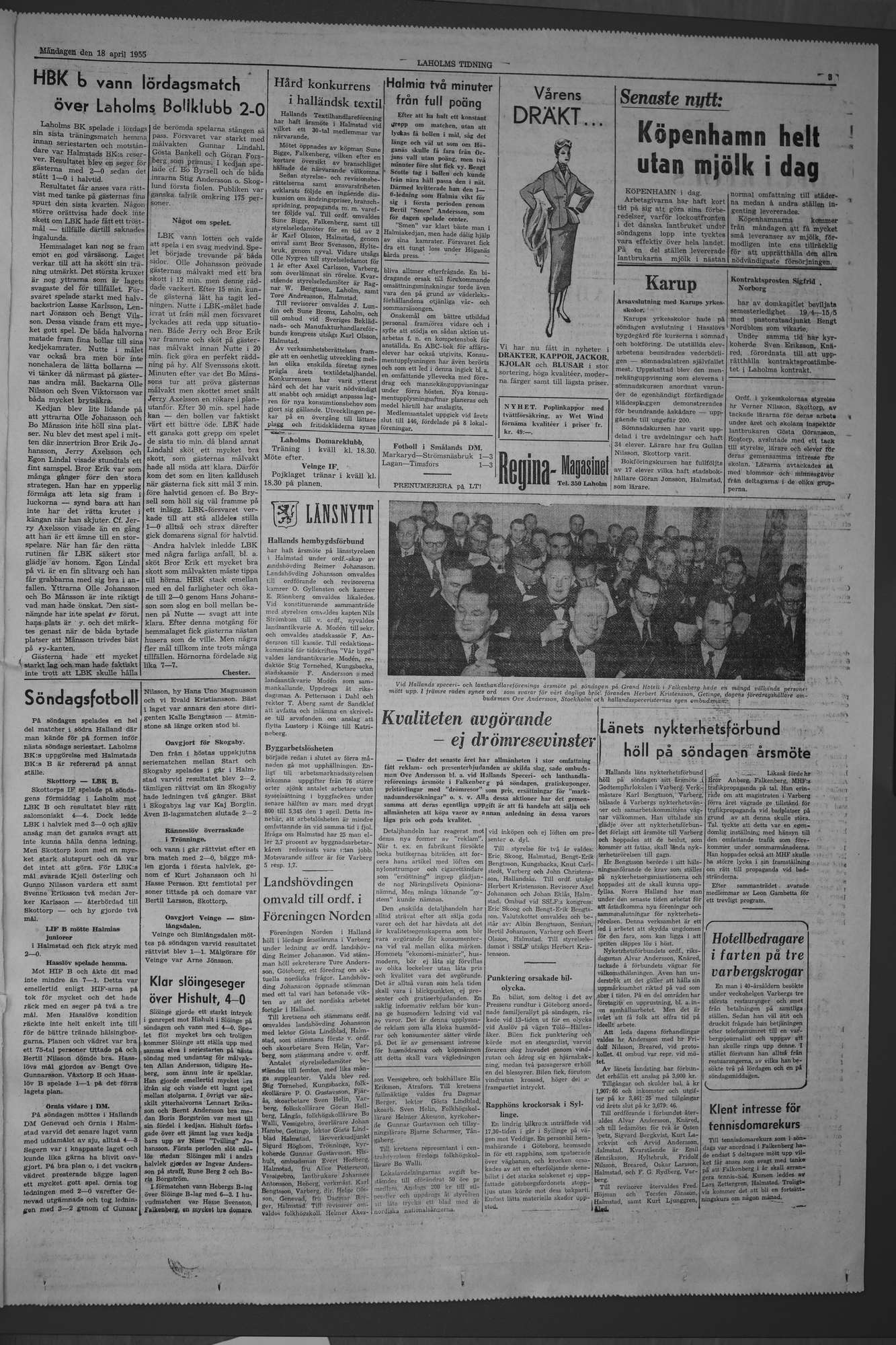 Laholms Tidning Måndag 18 april 1955, sida 3