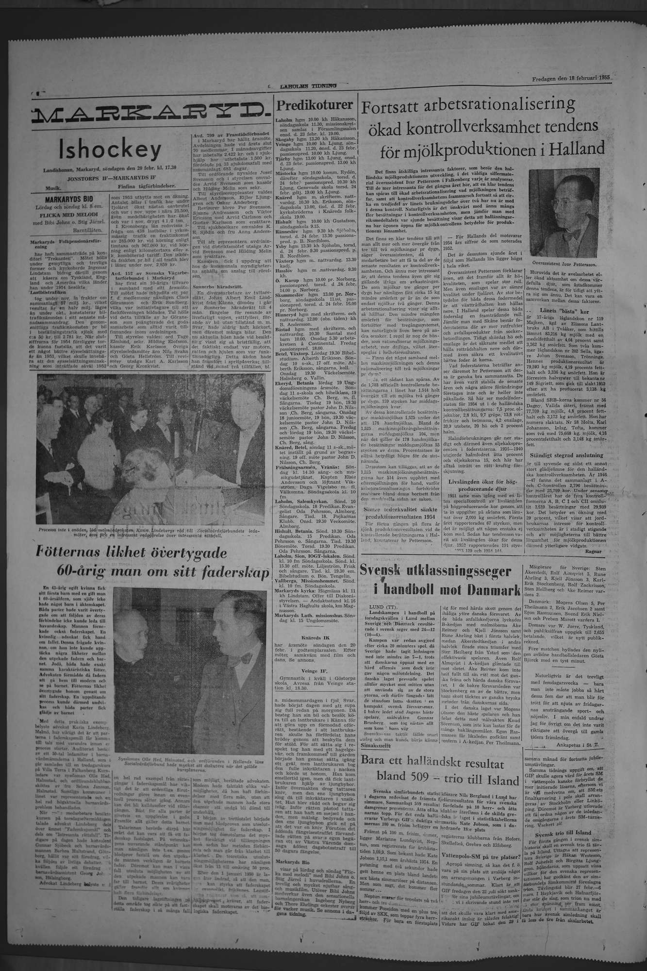Laholms Tidning Fredag 18 februari 1955, sida 4