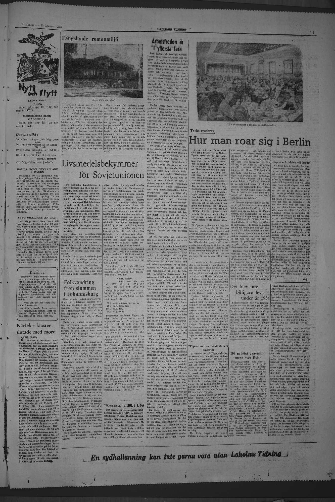 Laholms Tidning Fredag 18 februari 1955, sida 7