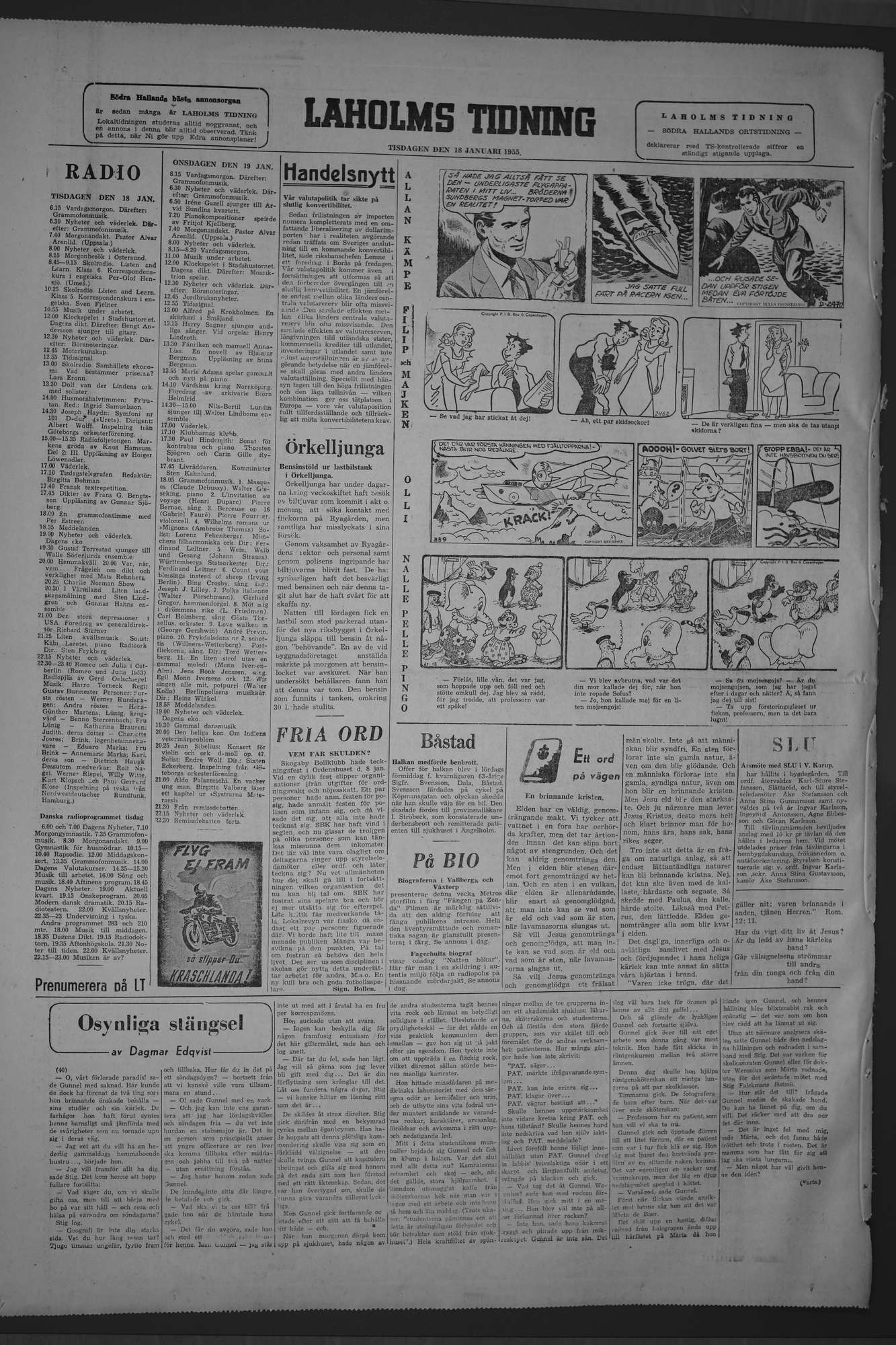 Laholms Tidning Tisdag 18 januari 1955, sida 6