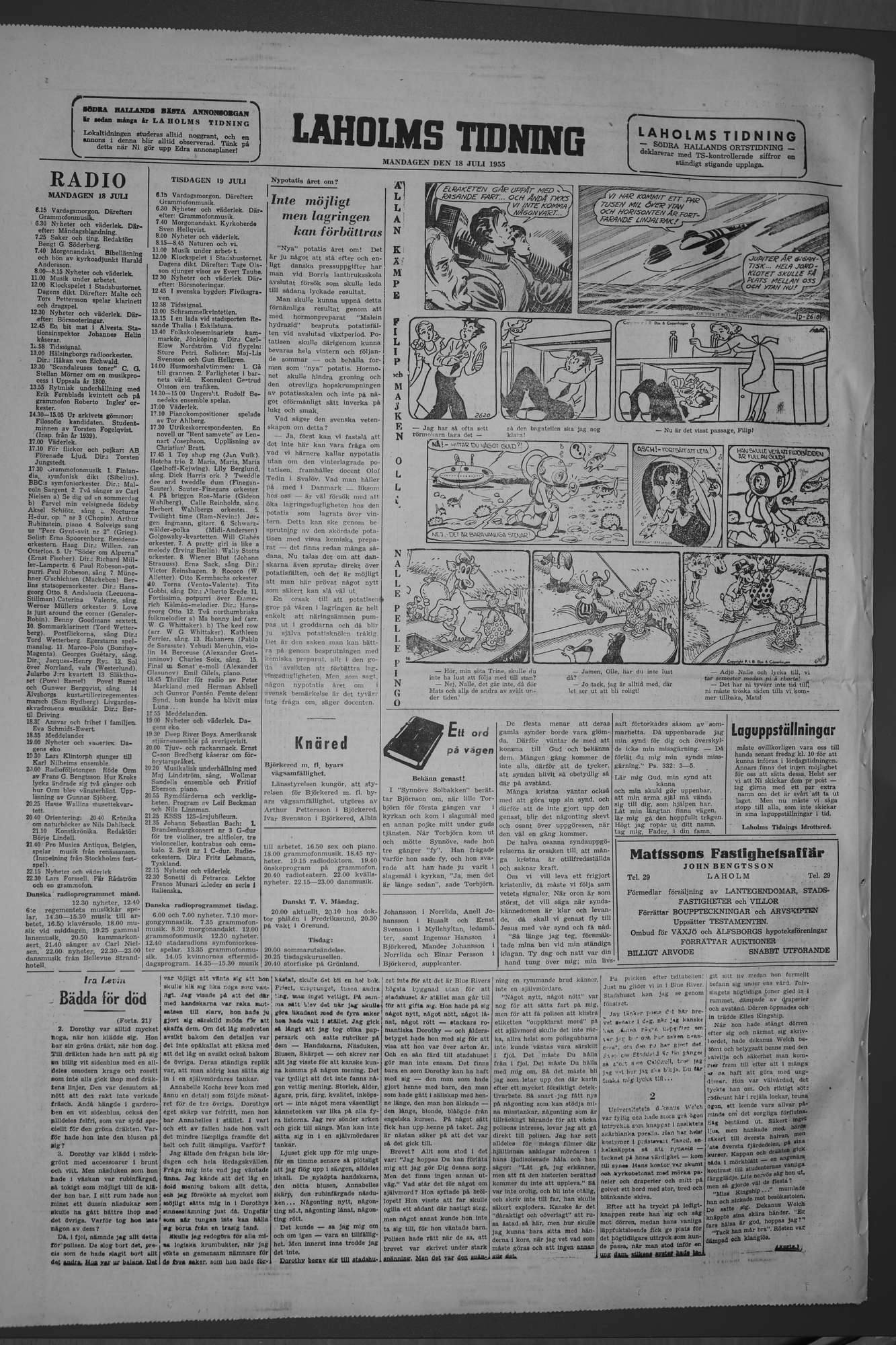 Laholms Tidning Måndag 18 juli 1955, sida 6