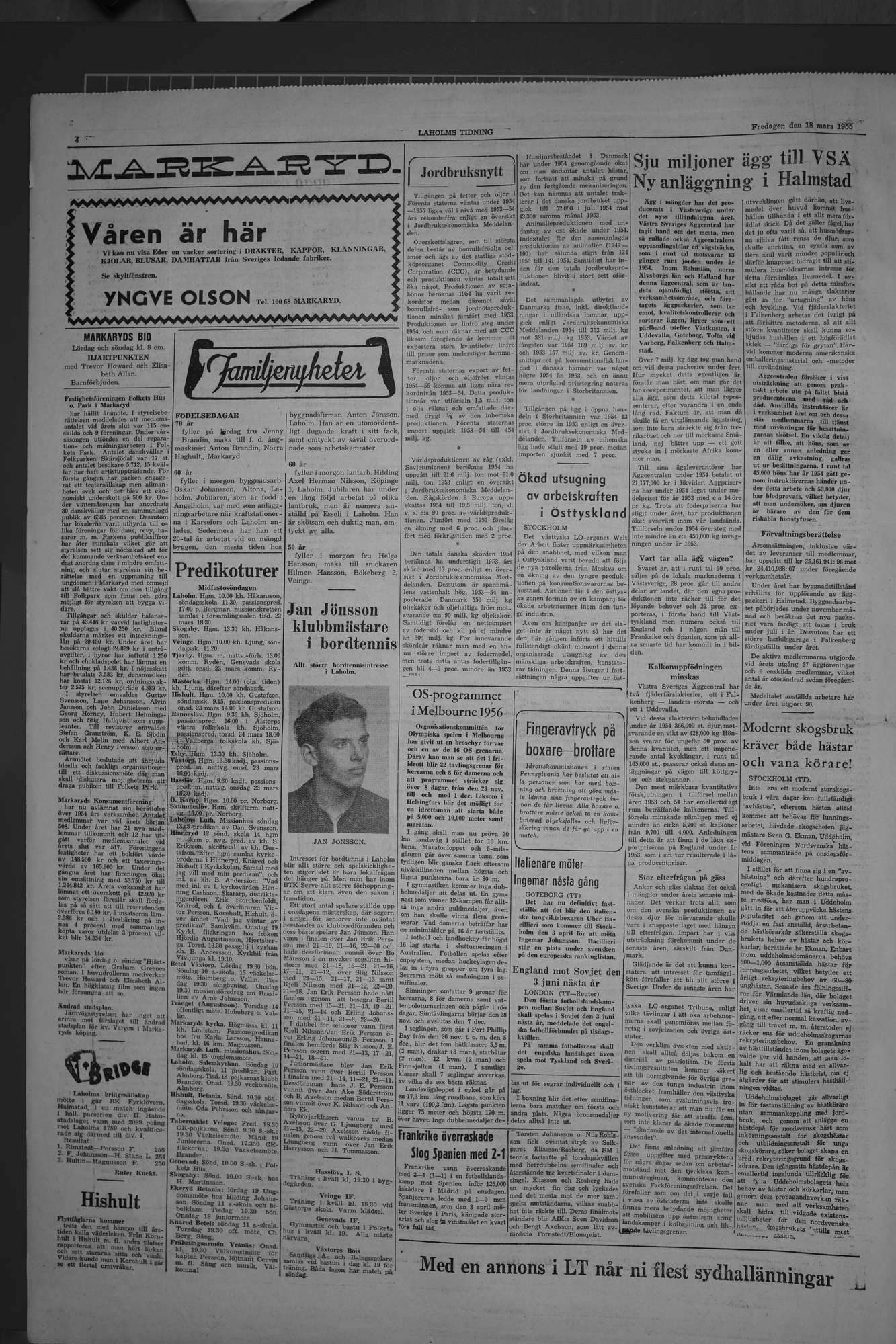 Laholms Tidning Fredag 18 mars 1955, sida 4