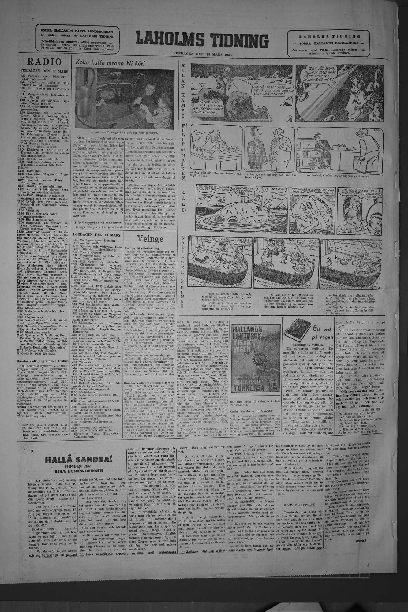 Laholms Tidning Fredag 18 mars 1955, sida 8