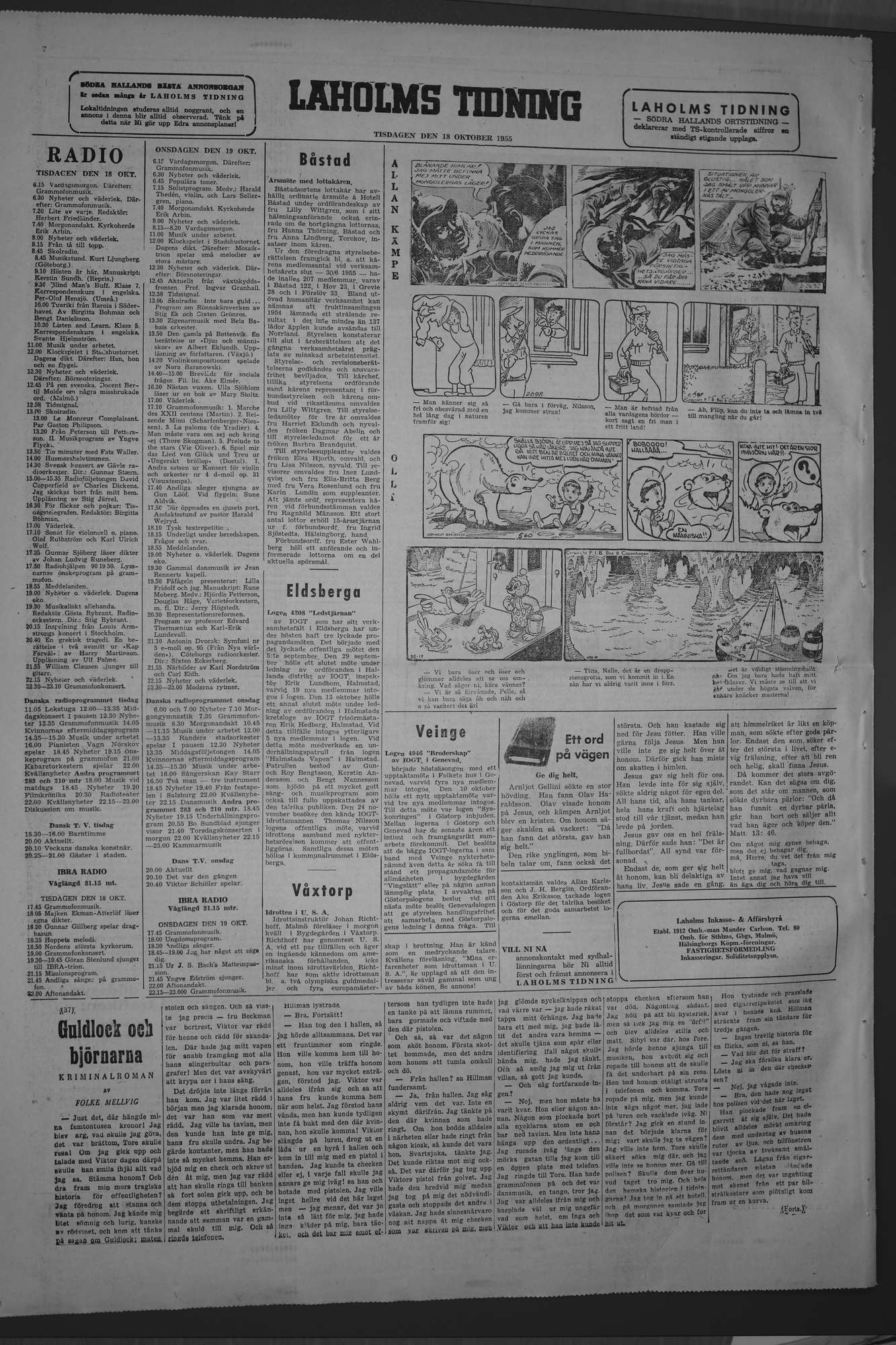 Laholms Tidning Tisdag 18 oktober 1955, sida 6