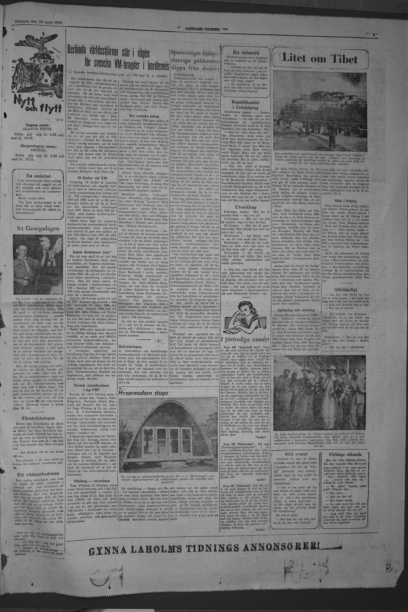 Laholms Tidning Tisdag 19 april 1955, sida 7
