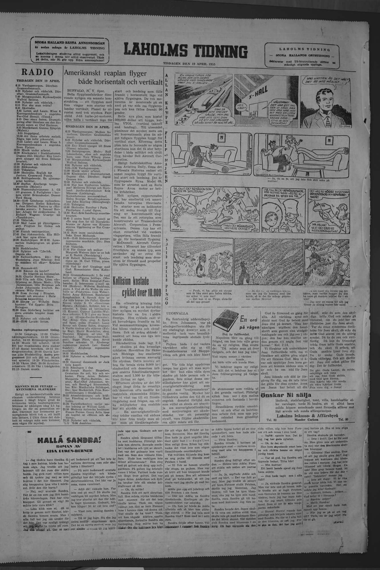 Laholms Tidning Tisdag 19 april 1955, sida 8