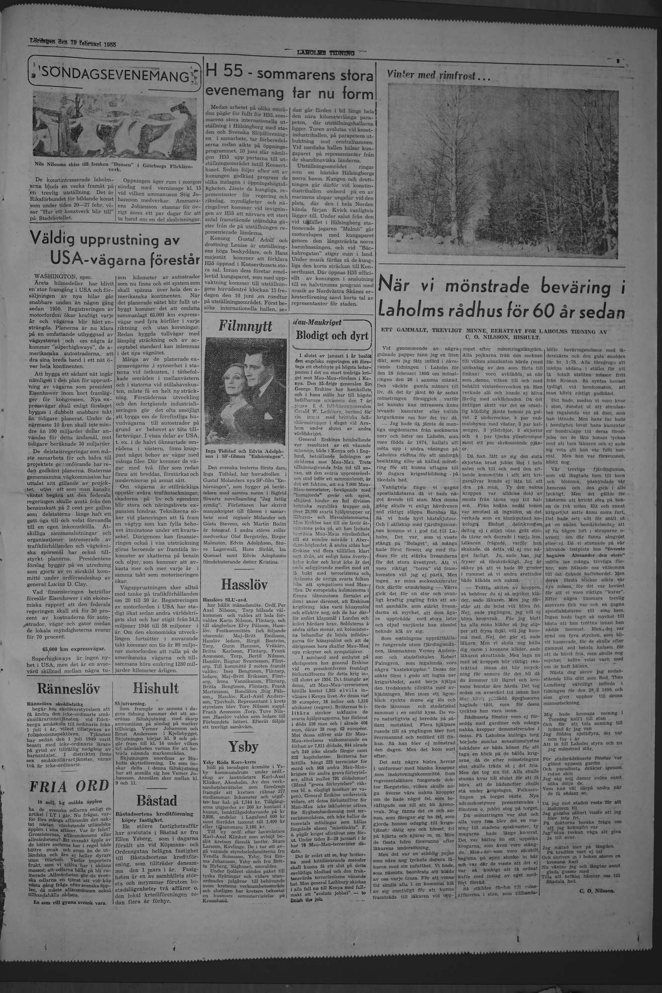 Laholms Tidning Lördag 19 februari 1955, sida 5