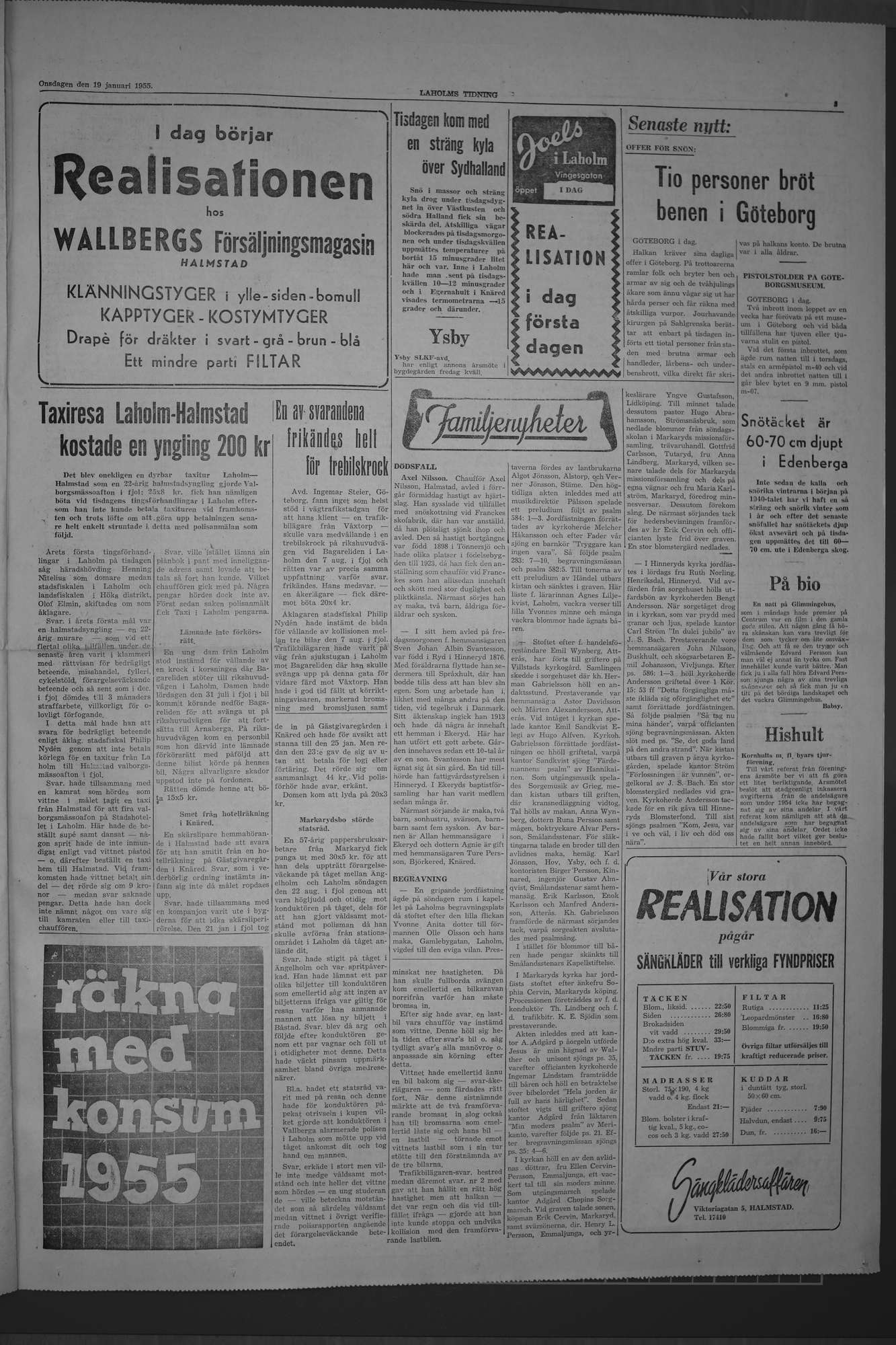 Laholms Tidning Onsdag 19 januari 1955, sida 3